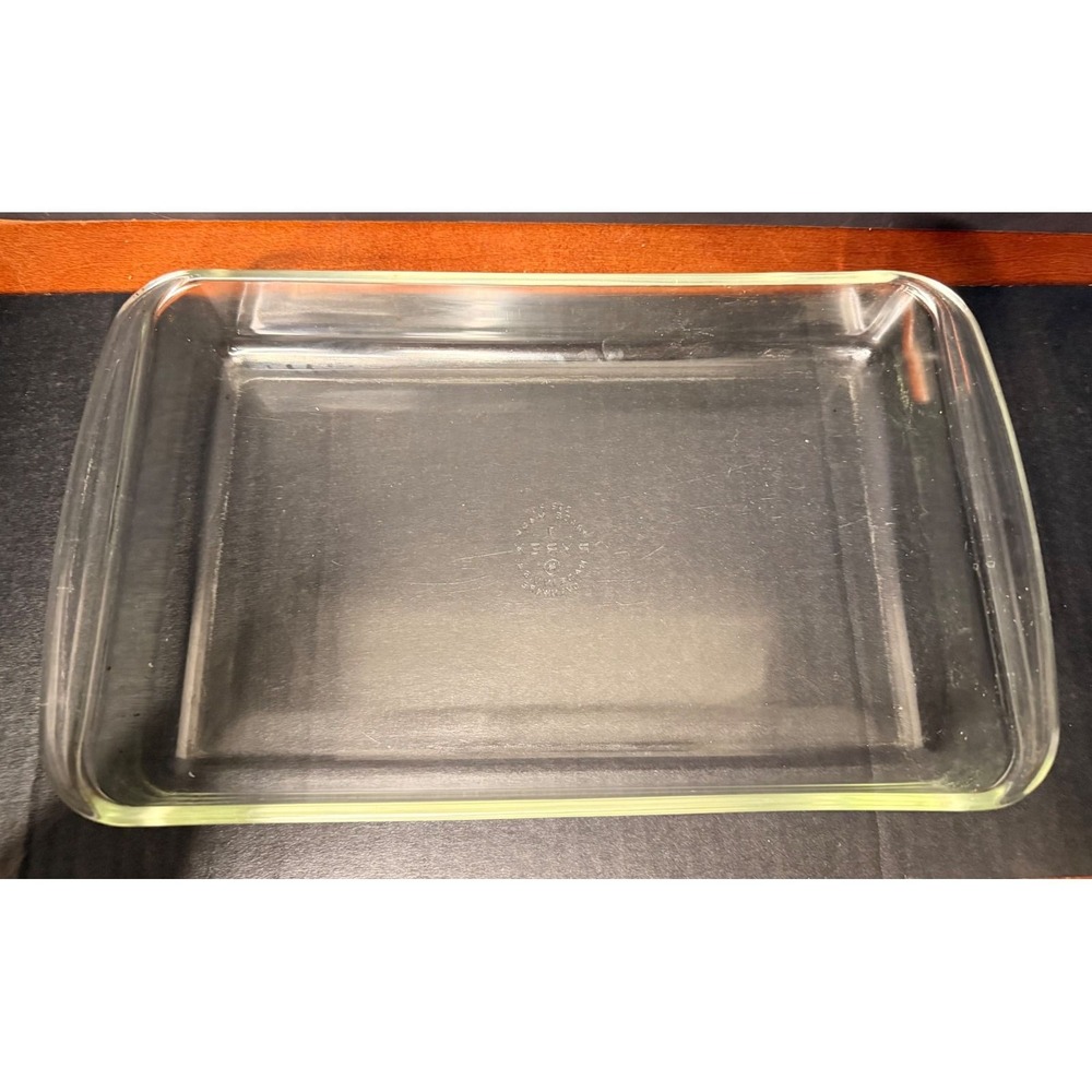 Vintage Pyrex 232 Clear Glass Baking Dish 2 Quart Rectangular Roaster USA